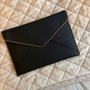 Rebecca Minkoff Black Clutch with Gold Accents